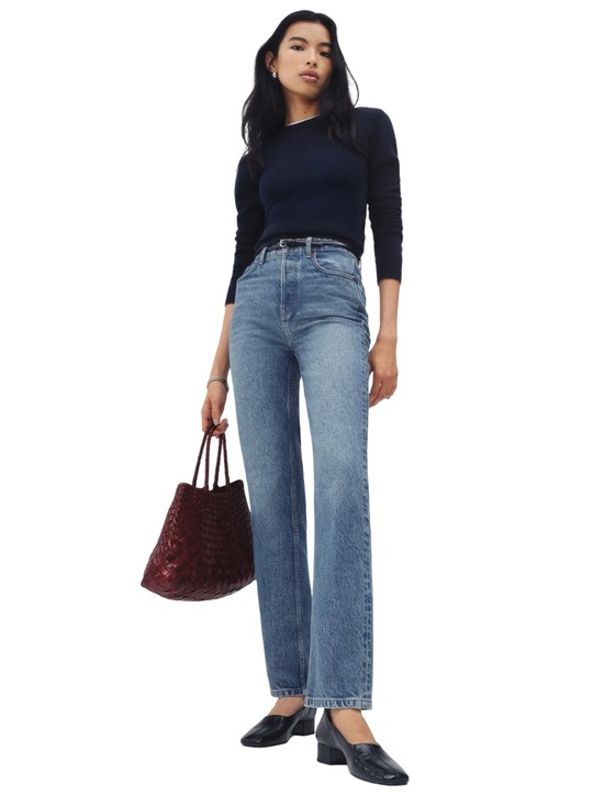 Reformation Denim - Reformation Cynthia High Rise Straight Jeans Colorado Wash Sustainable Denim